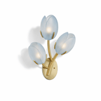 Organic Blush Pink Glass Wall Sconce With Gold Finish 16
