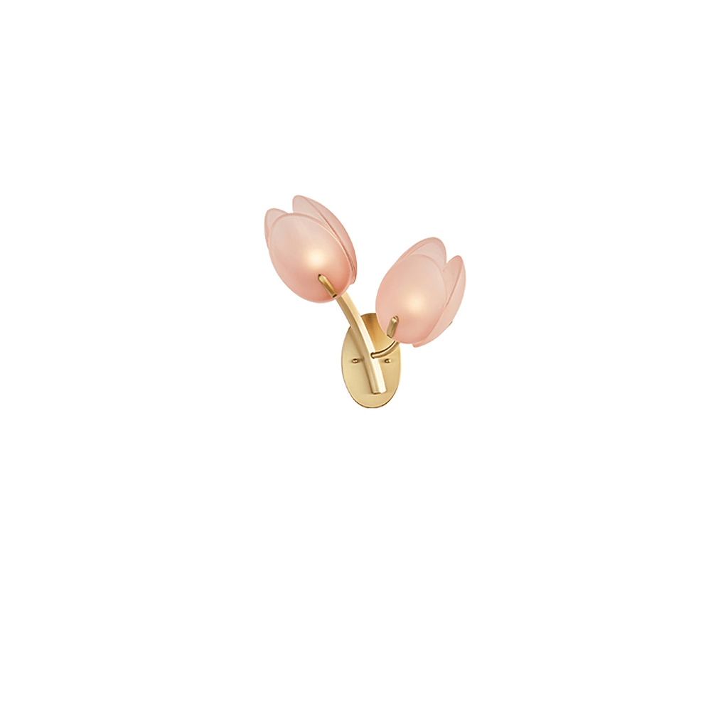 Organic Blush Pink Glass Wall Sconce With Gold Finish 17