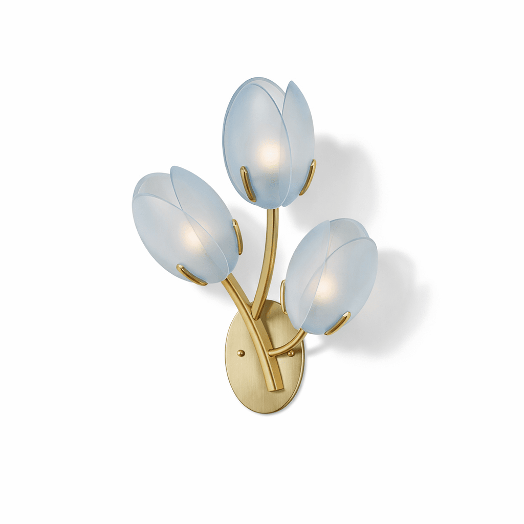 Organic Blush Pink Glass Wall Sconce With Gold Finish 19