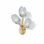 Organic Blush Pink Glass Wall Sconce With Gold Finish 19