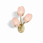 Organic Blush Pink Glass Wall Sconce With Gold Finish 21