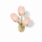 Organic Blush Pink Glass Wall Sconce With Gold Finish 22