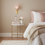 Organic Blush Pink Glass Wall Sconce With Gold Finish 3