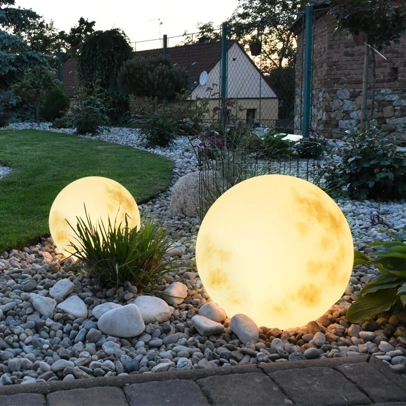 Outdoor Garden Lamp Moon Shape LED USB Rechargeable — 40cm Weather Resistant 0
