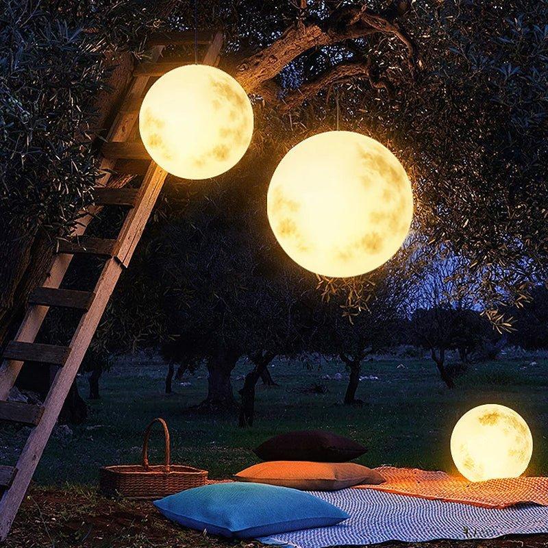 Outdoor Garden Lamp Moon Shape LED USB Rechargeable — 40cm Weather Resistant 4