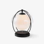 Outdoor Globe Table Lamp Black Metal Frame LED Waterproof IP65 Patio Garden Home Decor - Stack & Clear 0