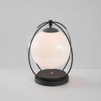 Outdoor Globe Table Lamp Black Metal Frame LED Waterproof IP65 Patio Garden Home Decor - Stack & Clear 7