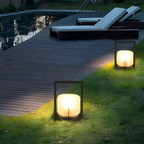 Outdoor Solar-Powered Table Lamp – Eco-Friendly Stainless Steel and Glass Design for Patios and Gardens 2