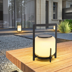 Outdoor Solar-Powered Table Lamp – Eco-Friendly Stainless Steel and Glass Design for Patios and Gardens 3