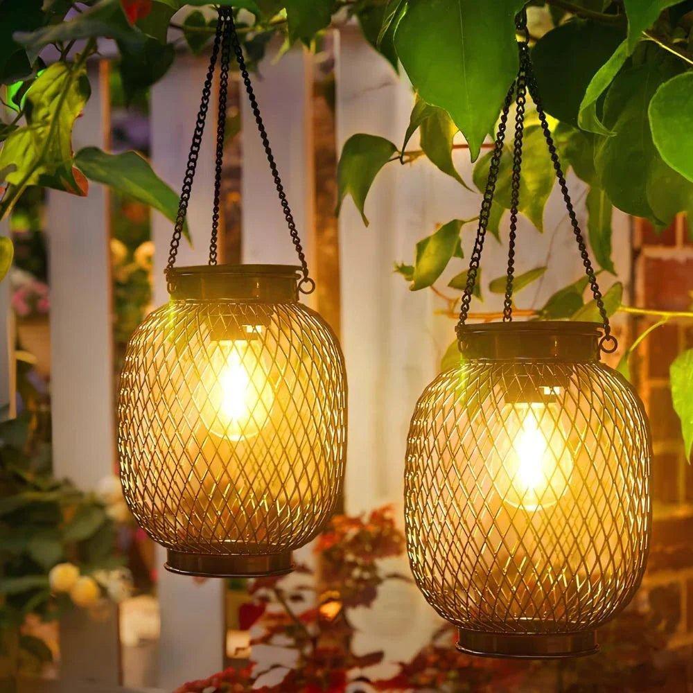 Outdoor Solar Lantern Dusk Sensor Automatic — Garden Patio Round 0