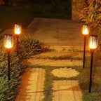 Outdoor Solar Lanterns - 2-Pack Solar Powered Lanterns with Flickering Flame Effect for Garden and Patio Decor 3
