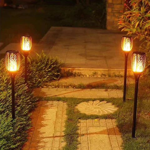 Outdoor Solar Lanterns - 2-Pack Solar Powered Lanterns with Flickering Flame Effect for Garden and Patio Decor 3