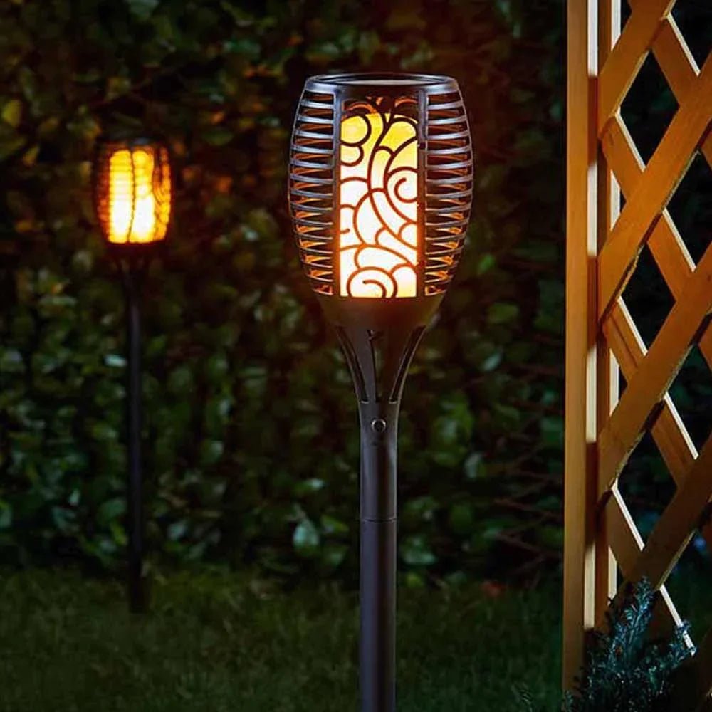 Outdoor Solar Lanterns - 2-Pack Solar Powered Lanterns with Flickering Flame Effect for Garden and Patio Decor 4