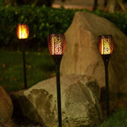 Outdoor Solar Lanterns - 2-Pack Solar Powered Lanterns with Flickering Flame Effect for Garden and Patio Decor 5