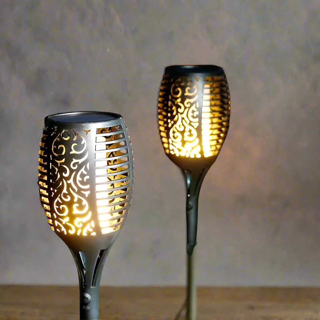 Outdoor Solar Lanterns - 2-Pack Solar Powered Lanterns with Flickering Flame Effect for Garden and Patio Decor 6