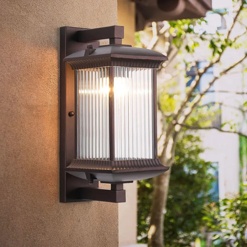 Outdoor Wall Lamp with Durable Aluminum Frame and Waterproof IP54 Rating - Brown 2