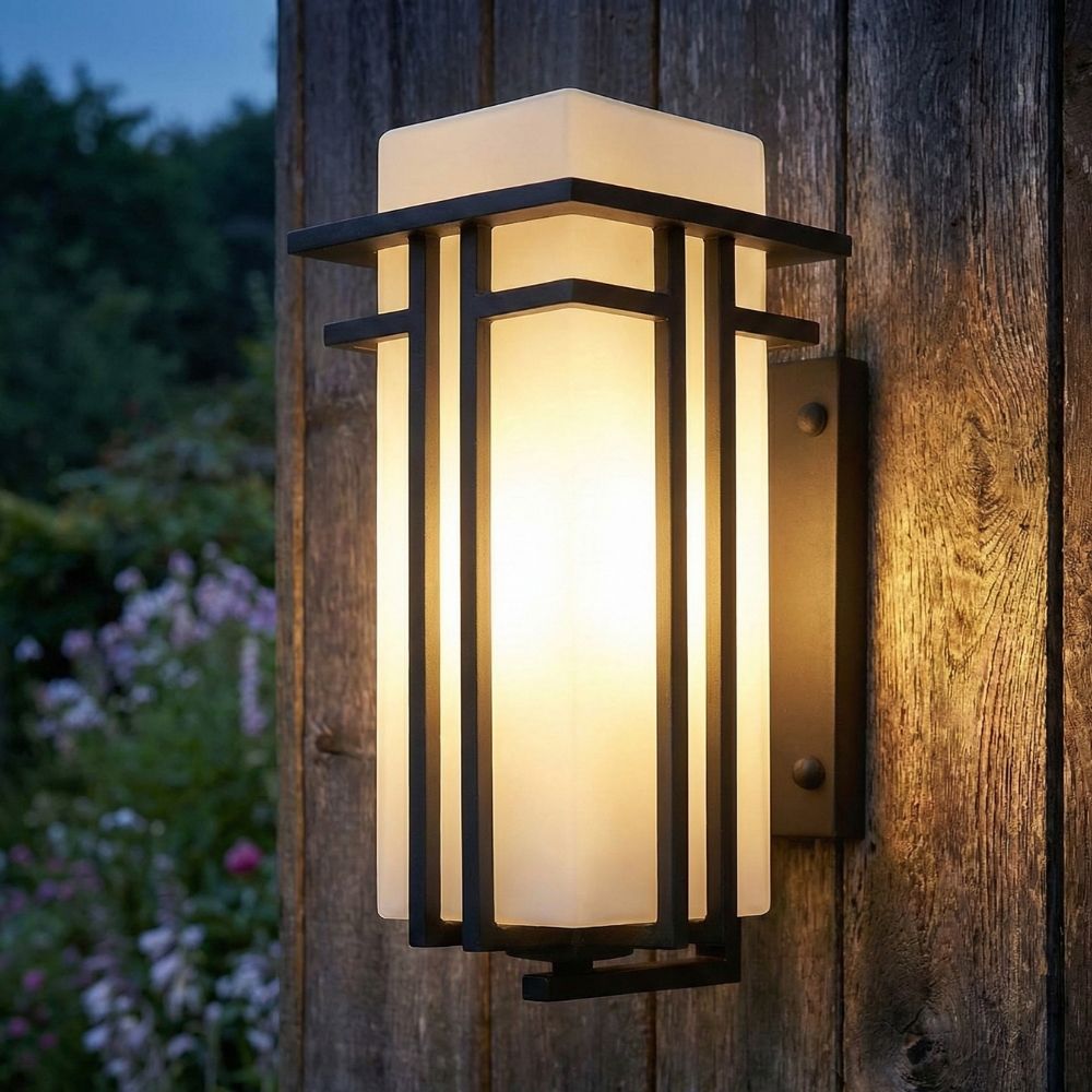 Outdoor Wall Light IP65 Waterproof Retro Industrial — Iron Glass 39cm 14