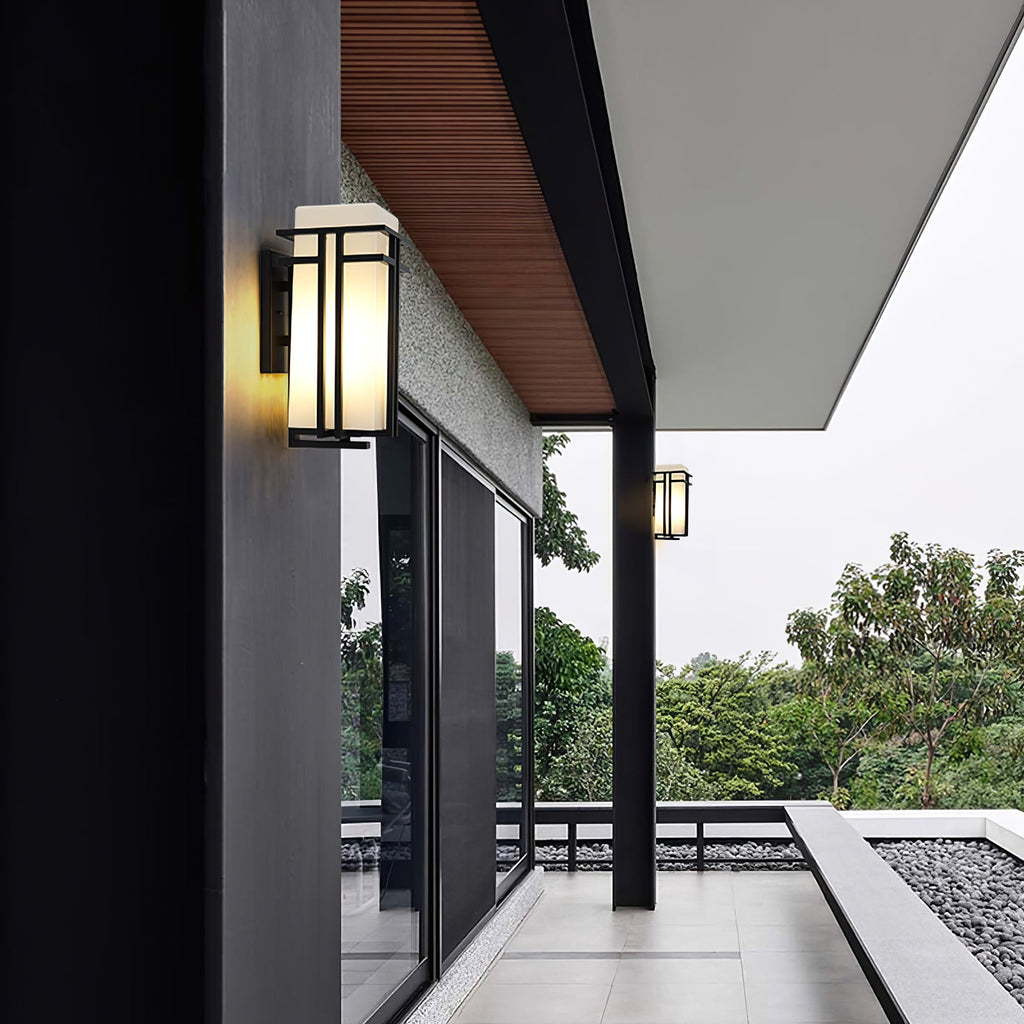 Outdoor Wall Light IP65 Waterproof Retro Industrial — Iron Glass 39cm 4