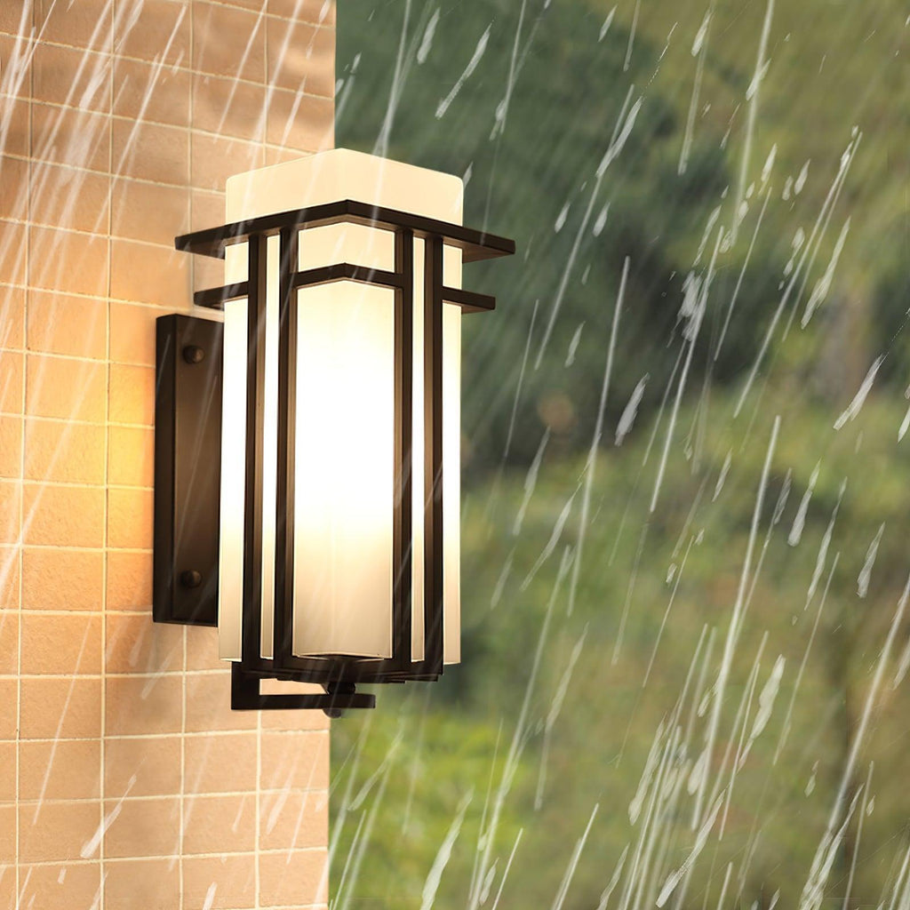 Outdoor Wall Light IP65 Waterproof Retro Industrial — Iron Glass 39cm 5