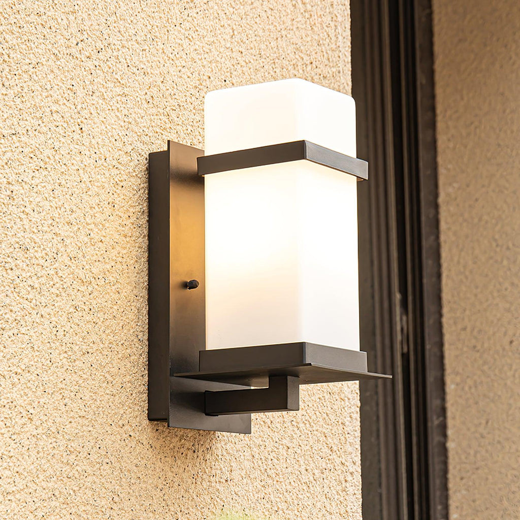Outdoor Wall Light with Metal Frame and Glass Shade - IP65 Waterproof 2