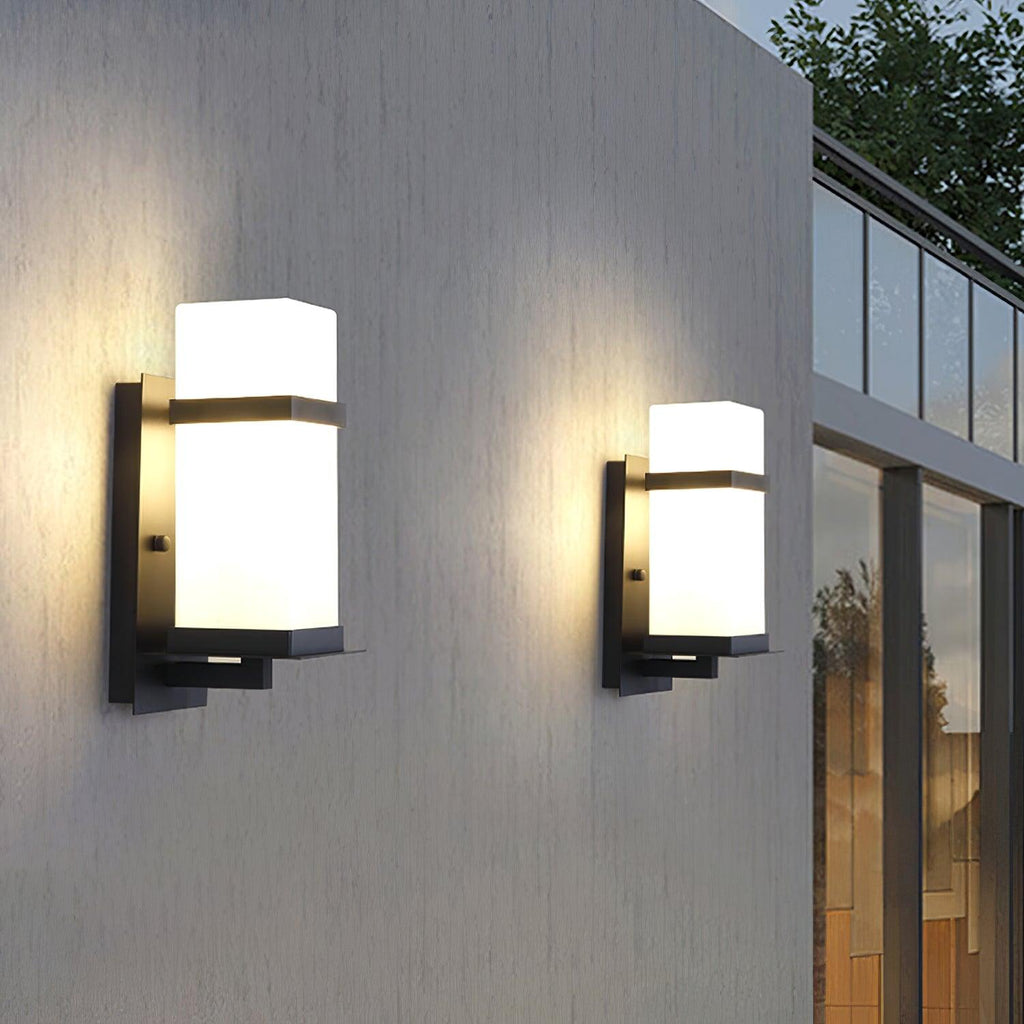Outdoor Wall Light with Metal Frame and Glass Shade - IP65 Waterproof 3