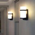 Outdoor Wall Light with Metal Frame and Glass Shade - IP65 Waterproof 4