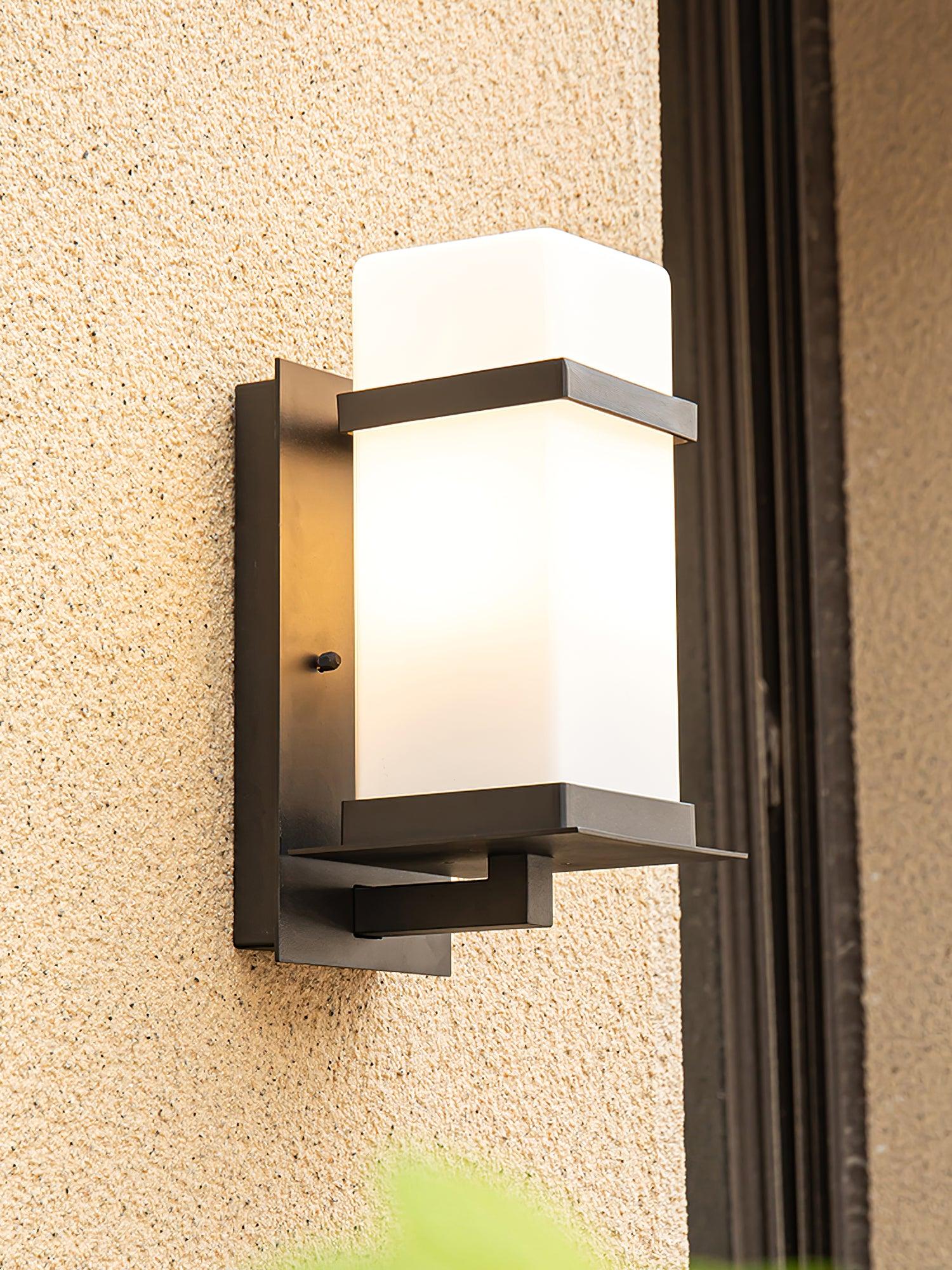 Outdoor Wall Light with Metal Frame and Glass Shade - IP65 Waterproof 5