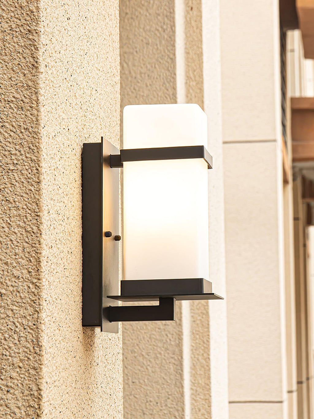 Outdoor Wall Light with Metal Frame and Glass Shade - IP65 Waterproof 6