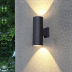 Outdoor Wall Sconce Up Down LED Cylinder Waterproof IP44 Patio Garden Home Decor - Stack & Clear 2