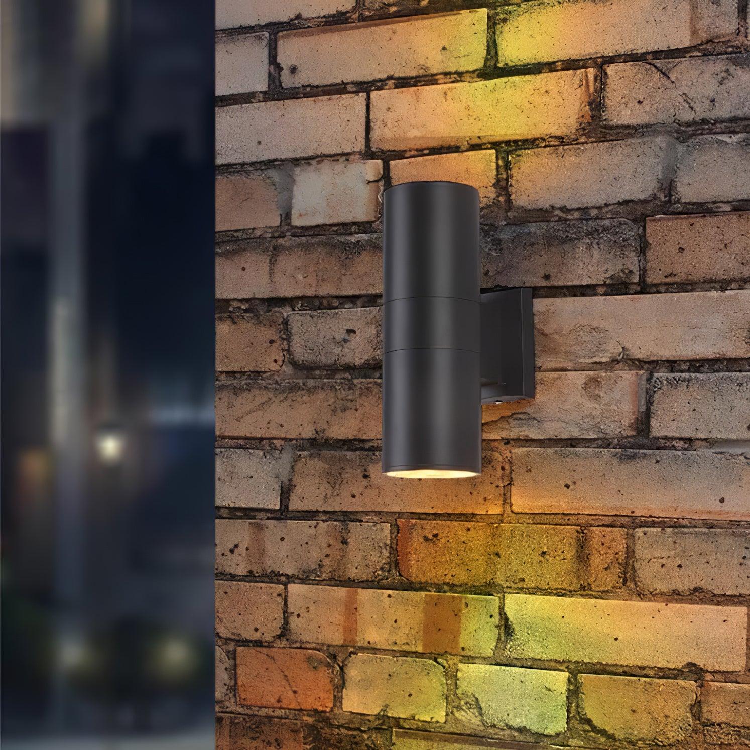 Outdoor Wall Sconce Up Down LED Cylinder Waterproof IP44 Patio Garden Home Decor - Stack & Clear 3