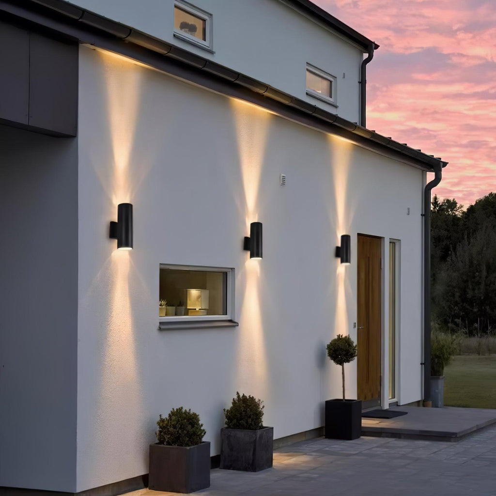 Outdoor Wall Sconce Up Down LED Cylinder Waterproof IP44 Patio Garden Home Decor - Stack & Clear 6