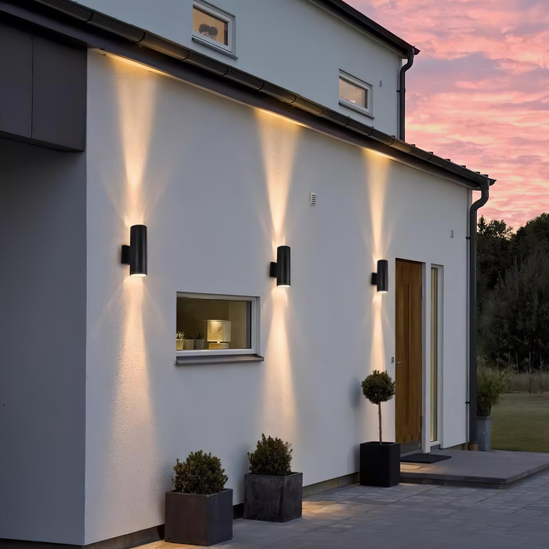 Outdoor Wall Sconce Up Down LED Cylinder Waterproof IP44 Patio Garden Home Decor - Stack & Clear 6