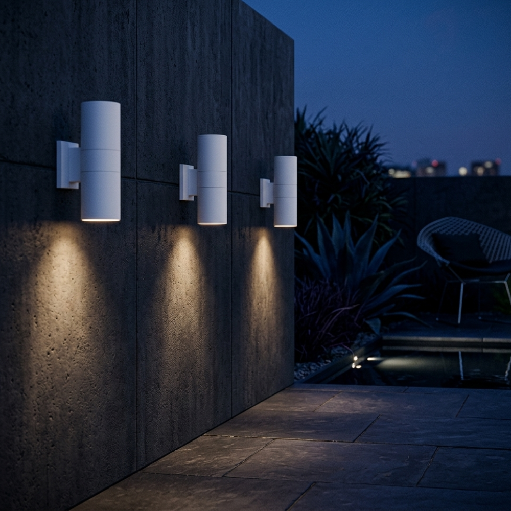 Outdoor Wall Sconce Up Down LED Cylinder Waterproof IP44 Patio Garden Home Decor - Stack & Clear 97
