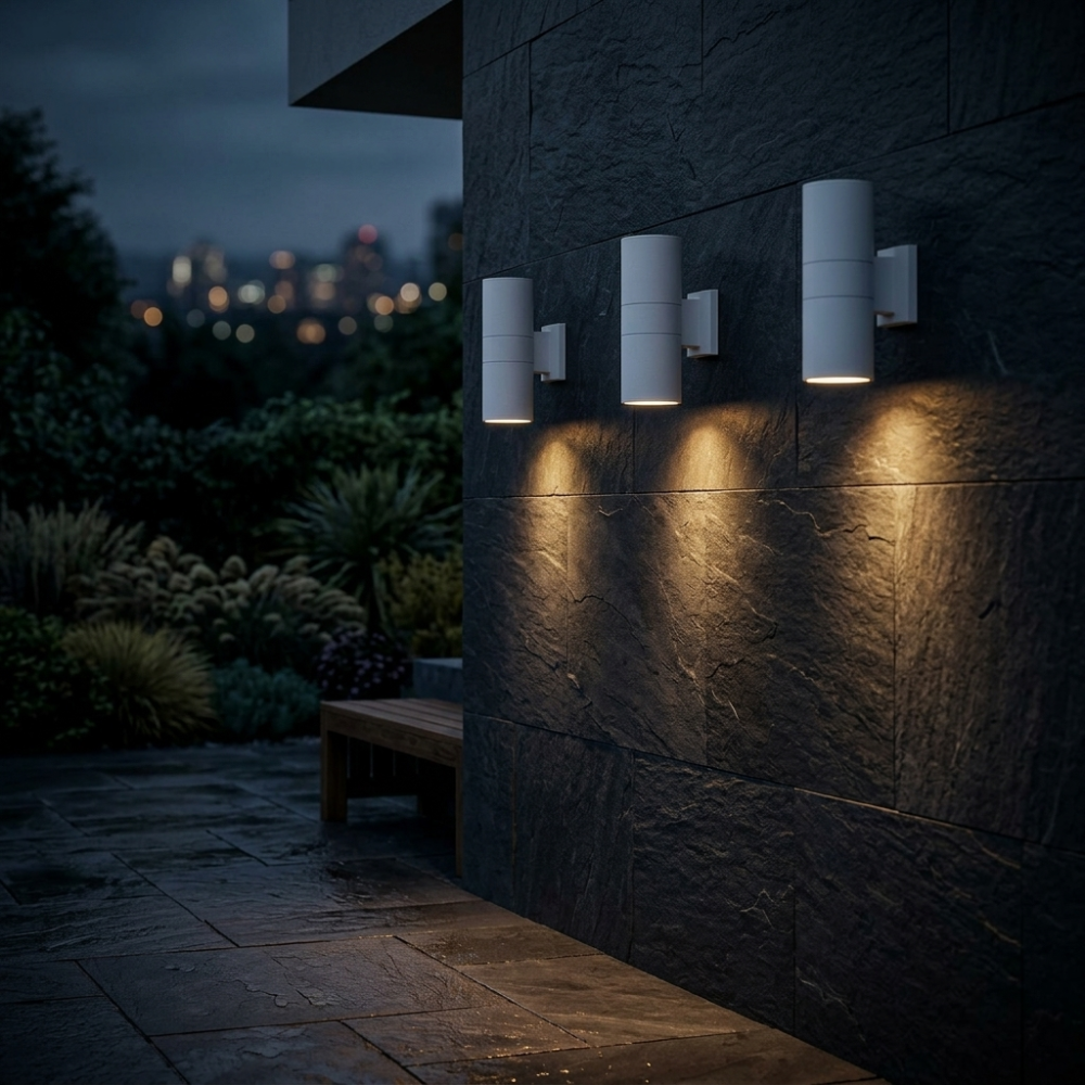 Outdoor Wall Sconce Up Down LED Cylinder Waterproof IP44 Patio Garden Home Decor - Stack & Clear 99