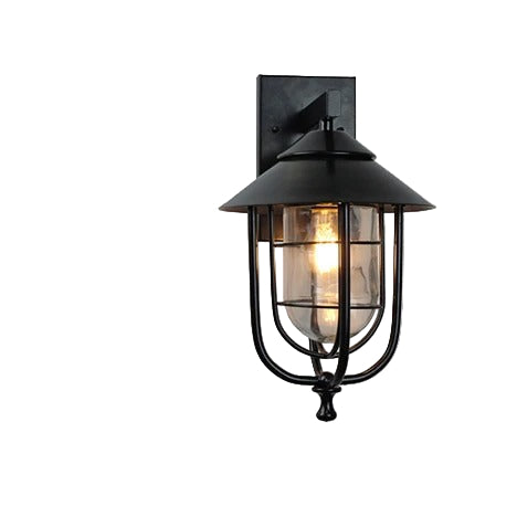 Outdoor Wall Sconce – Weather-Resistant Iron Outdoor Wall Lamp with Clear Glass Shade for Gardens and Patios 4