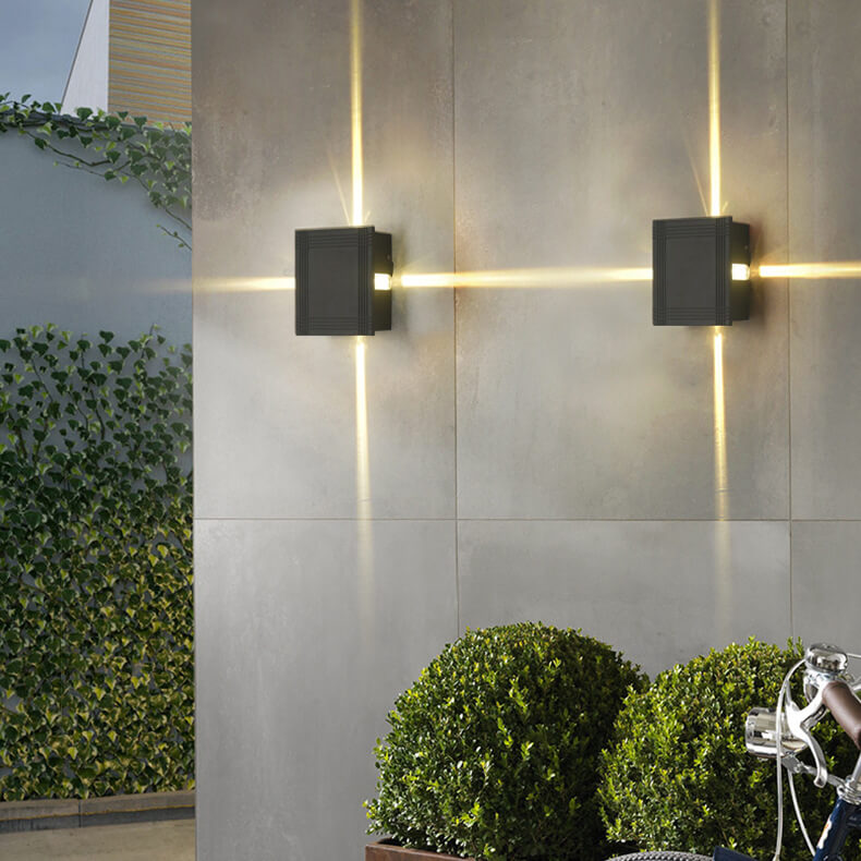 Outdoor Waterproof LED Wall Lantern - Modern Square/Round Exterior Wall Light 3