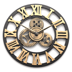 Oversized Rustic Wall Clock with Gear Design – Large 80cm Wall Clock Decor 0