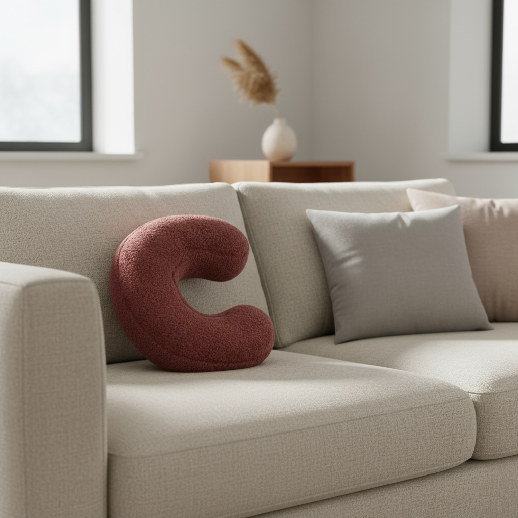 Personalized Velvet Alphabet Cushion – Decorative Pillow for Unique Home Decor, Soft Throw Pillow in All Letters A to Z 32