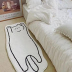 Plush Anti-Slip Area Rug with Modern Black and White Design – Soft Living Room Rug, 10mm Thick, 100% Polyester 2