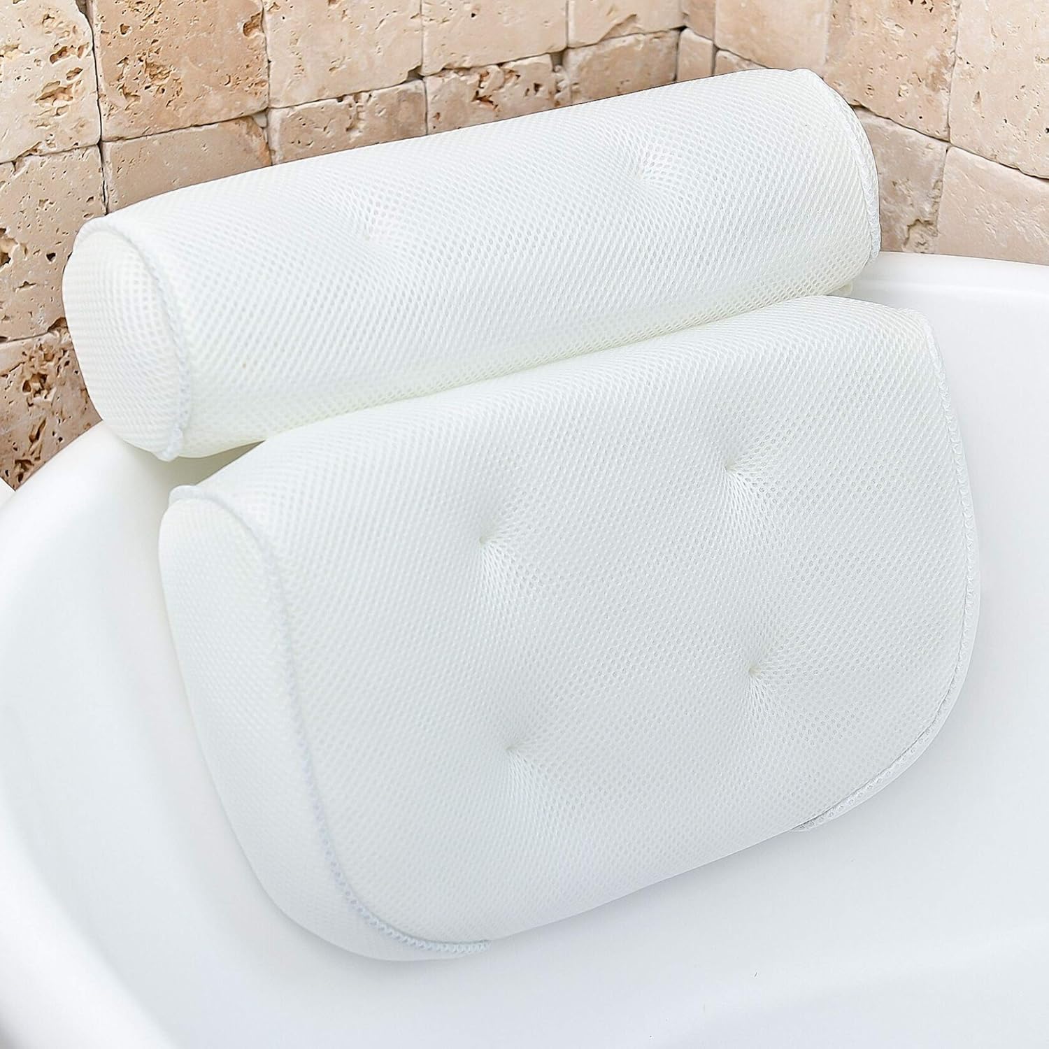Plush Bath Pillow with Non-Slip Suction Cups 3