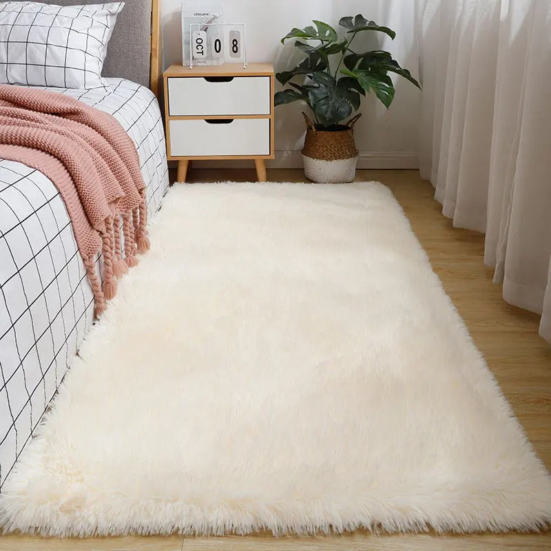 Plush Faux Fur Area Rug – Soft Washable Living Room Rug with Anti-Slip Backing, Polyester, Multiple Sizes 7
