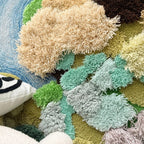 Plush Green Rug – Handcrafted Soft Carpet with Anti-Slip Backing and Waterproof Features – Various Sizes Available 3