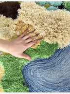 Plush Green Rug – Handcrafted Soft Carpet with Anti-Slip Backing and Waterproof Features – Various Sizes Available 5