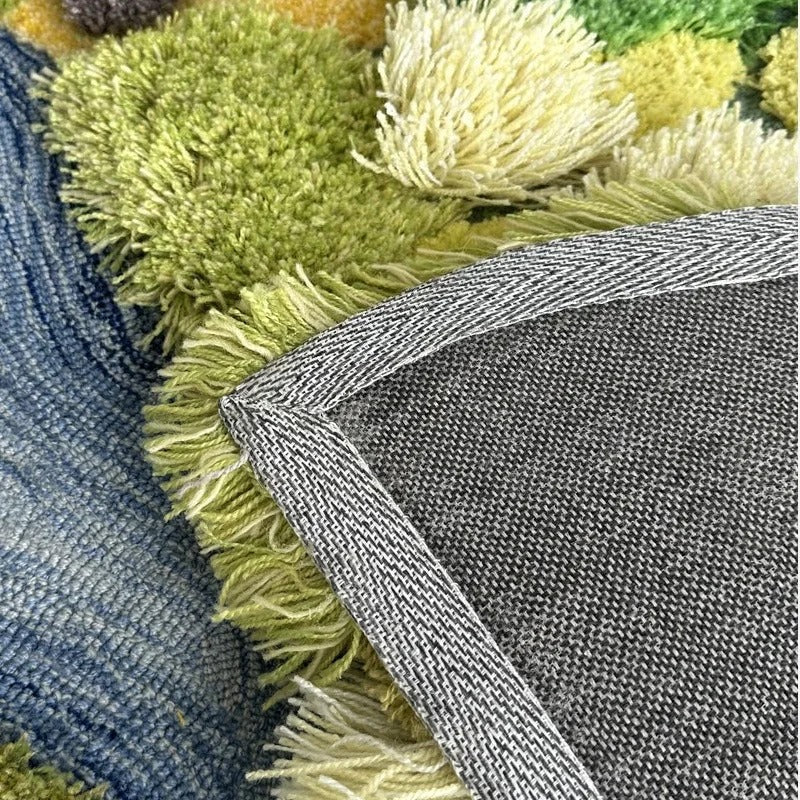 Plush Green Rug – Handcrafted Soft Carpet with Anti-Slip Backing and Waterproof Features – Various Sizes Available 6