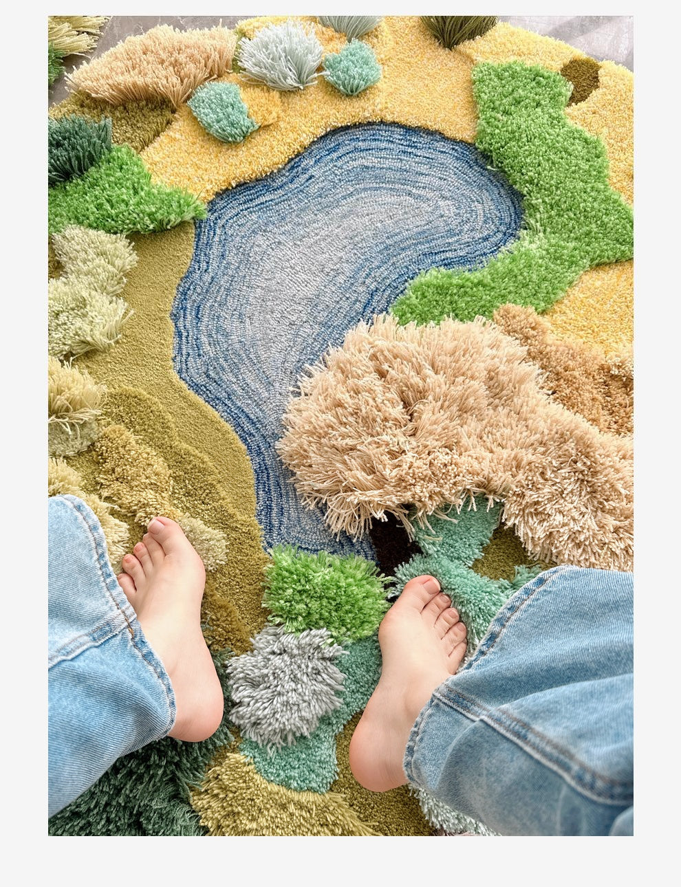 Plush Green Rug – Handcrafted Soft Carpet with Anti-Slip Backing and Waterproof Features – Various Sizes Available 7