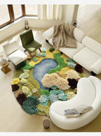 Plush Green Rug – Handcrafted Soft Carpet with Anti-Slip Backing and Waterproof Features – Various Sizes Available 8