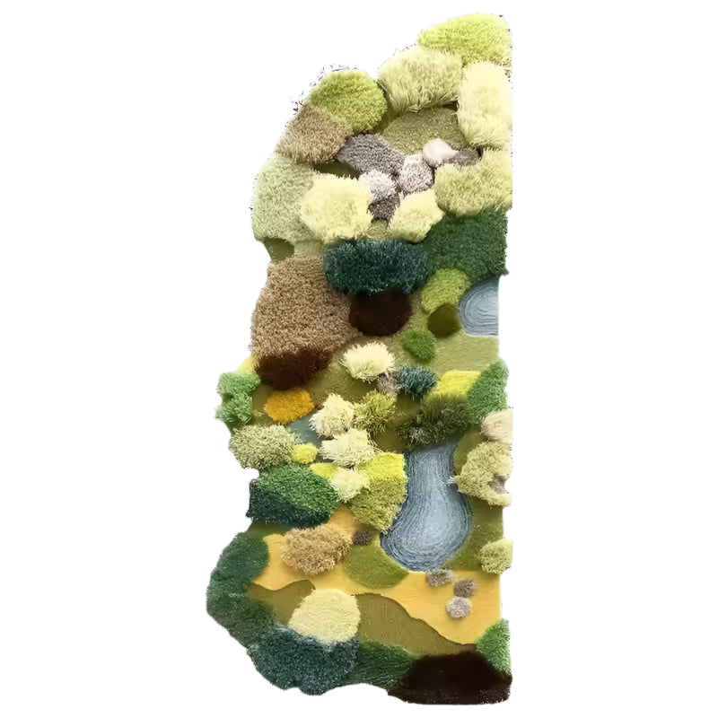Plush Green Rug – Handcrafted Soft Carpet with Anti-Slip Backing and Waterproof Features – Various Sizes Available 9