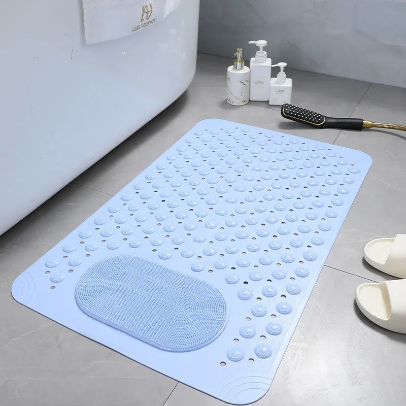 Plush Non-Slip Bath Mat with Foot Scrubber Microfiber 4