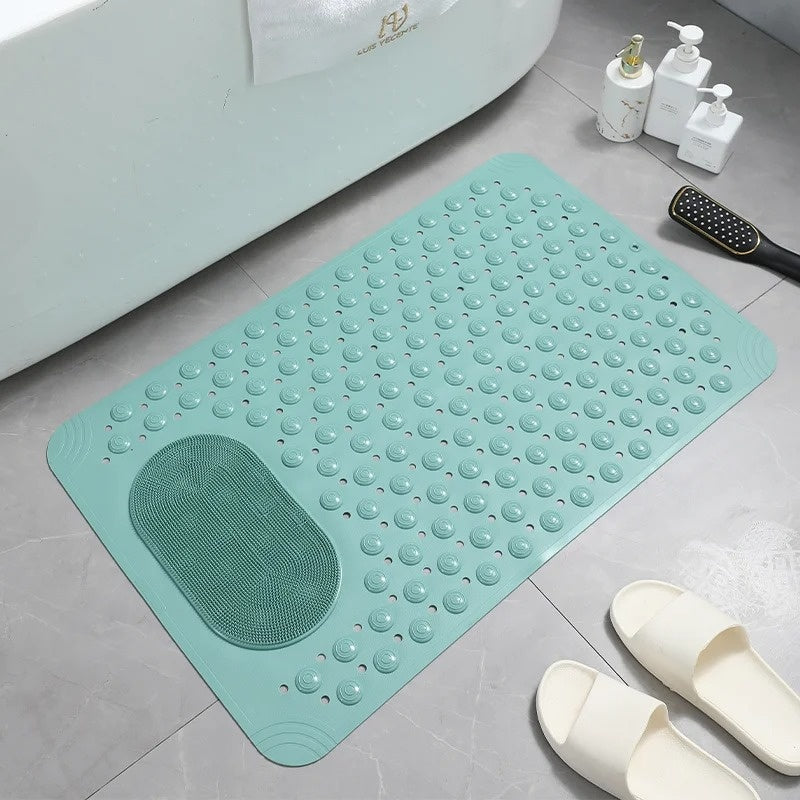 Plush Non-Slip Bath Mat with Foot Scrubber Microfiber 5