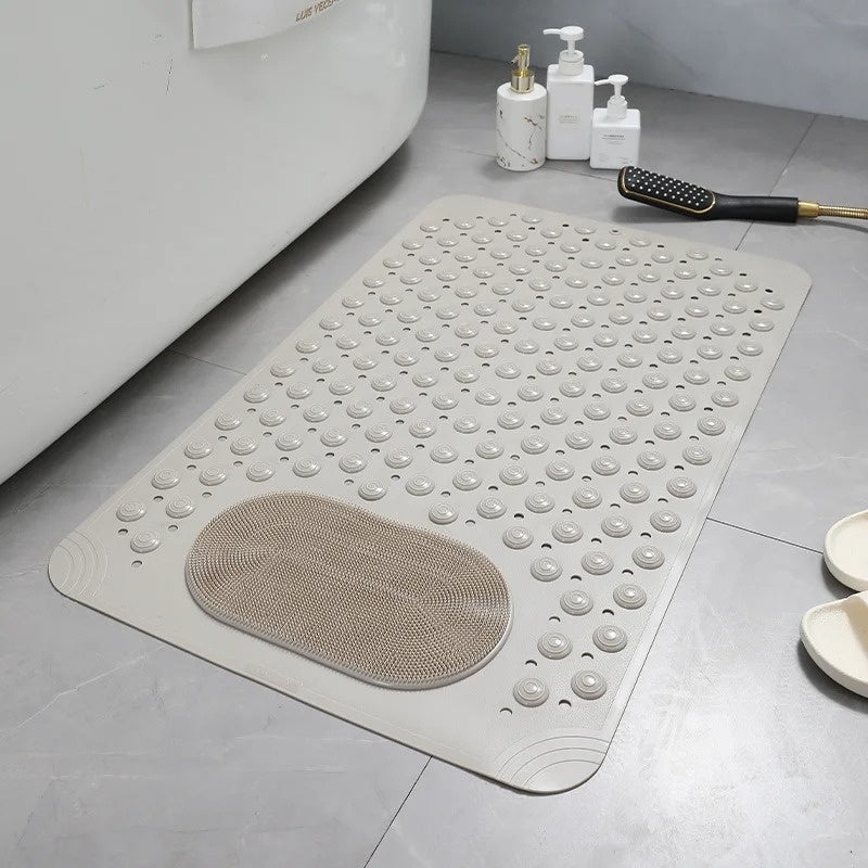 Plush Non-Slip Bath Mat with Foot Scrubber Microfiber 6